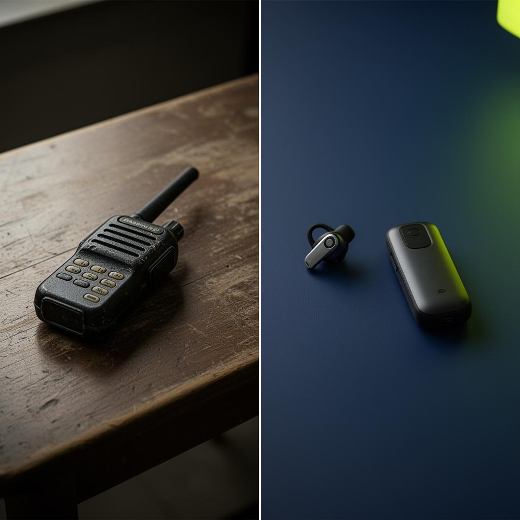 Porównanie klasycznego walkie-talkie i nowoczesnego systemu komunikacji Voqual